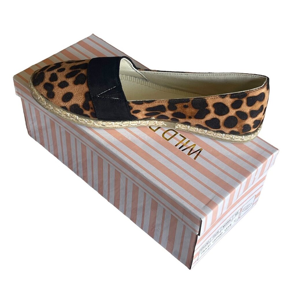 Wild Diva Women's Leopard Print Closed Toe Espadrille Casual Slip-on Flats - Picture 7 of 9
